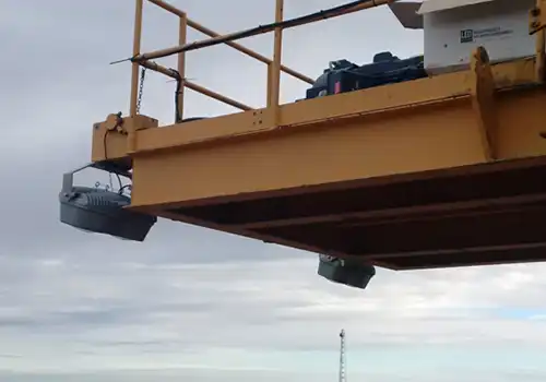 How do LED crane lights improve safety in construction sites?